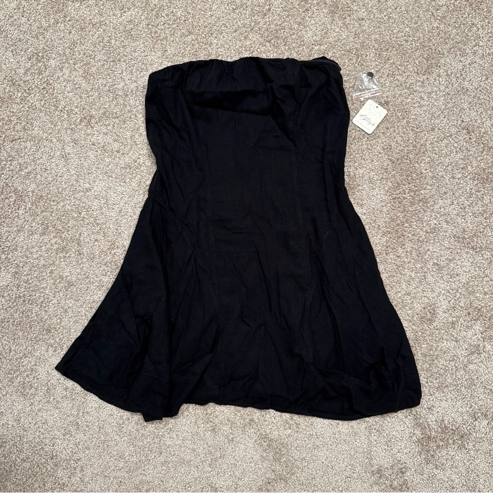 Women’s Size Medium Free People Sea Shell Mini Dress Black Strapless